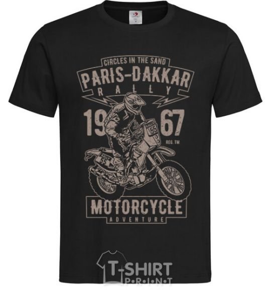 Мужская футболка Paris Dakkar Rally Motorcycle Черный фото