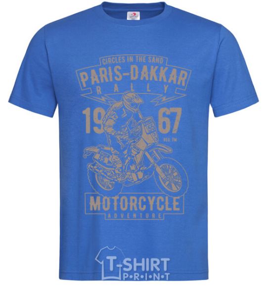 Мужская футболка Paris Dakkar Rally Motorcycle Ярко-синий фото
