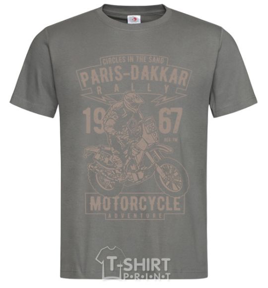 Men's T-Shirt Paris Dakkar Rally Motorcycle dark-grey фото
