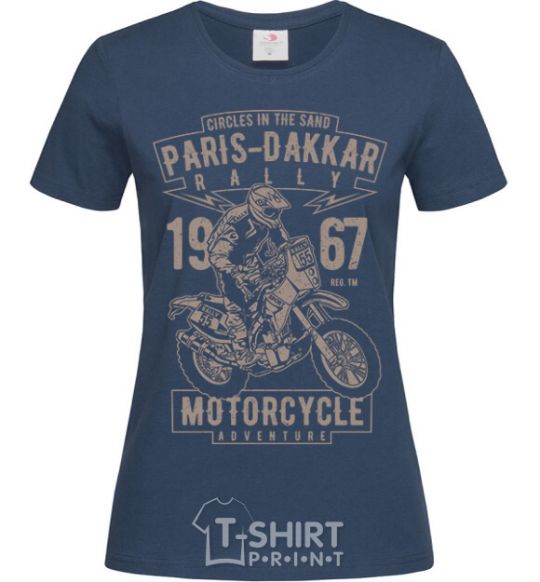 Женская футболка Paris Dakkar Rally Motorcycle Темно-синий фото