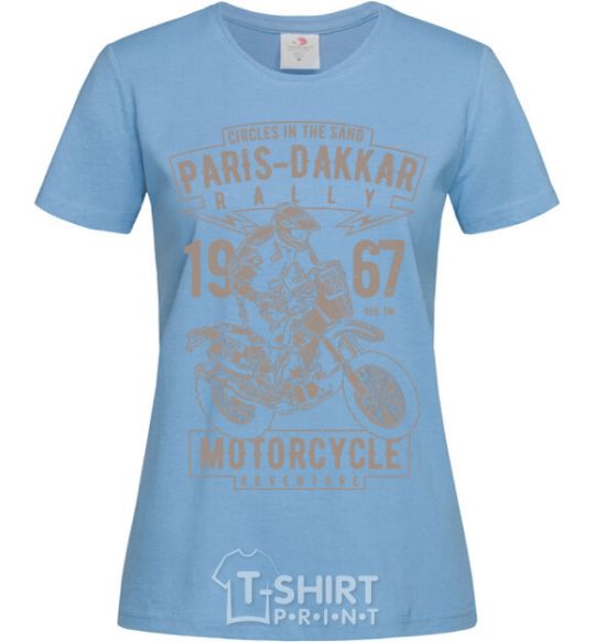 Женская футболка Paris Dakkar Rally Motorcycle Голубой фото