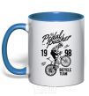 Mug with a colored handle Pedal Pusher royal-blue фото