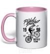 Mug with a colored handle Pedal Pusher light-pink фото