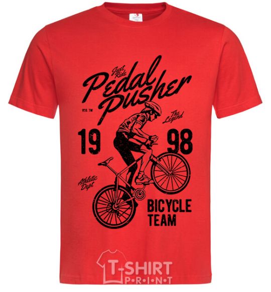 Men's T-Shirt Pedal Pusher red фото
