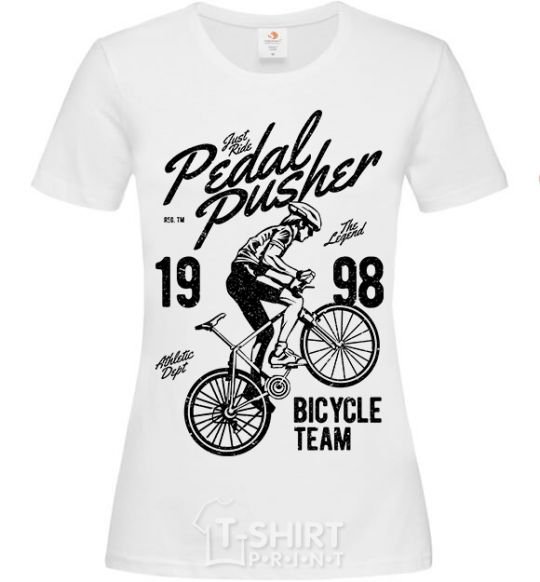 Women's T-shirt Pedal Pusher White фото