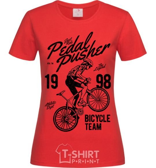 Women's T-shirt Pedal Pusher red фото