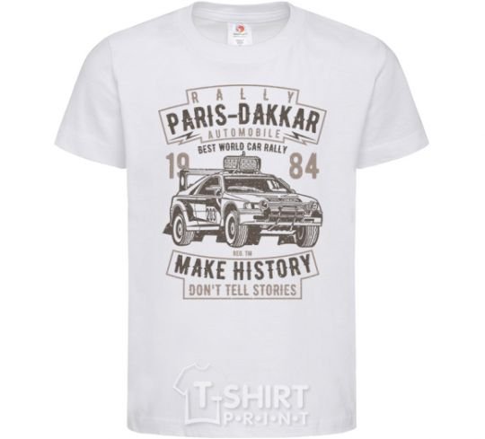 Детская футболка Rally Paris Dakar Automobile Белый фото