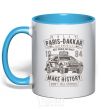 Mug with a colored handle Rally Paris Dakar Automobile sky-blue фото