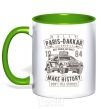 Mug with a colored handle Rally Paris Dakar Automobile kelly-green фото