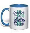 Mug with a colored handle Real Biker royal-blue фото
