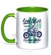 Mug with a colored handle Real Biker kelly-green фото