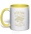 Mug with a colored handle Retro Game yellow фото
