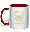 Mug with a colored handle Retro Game red фото