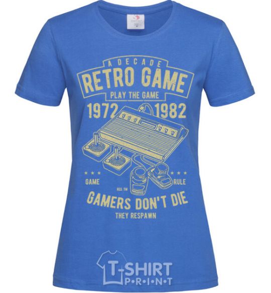 Women's T-shirt Retro Game royal-blue фото