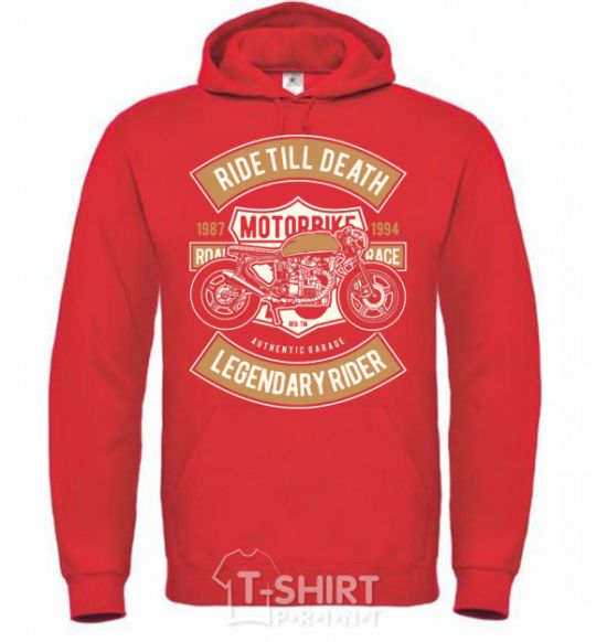 Men`s hoodie Ride Till Death bright-red фото