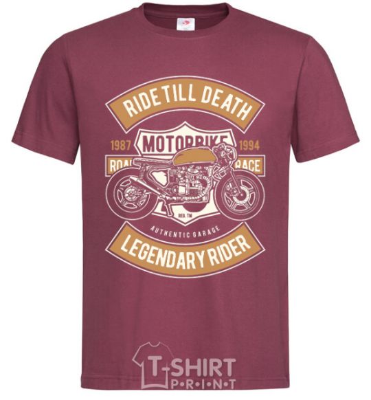 Men's T-Shirt Ride Till Death burgundy фото