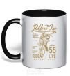 Mug with a colored handle Riders black фото