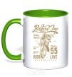 Mug with a colored handle Riders kelly-green фото