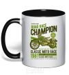 Mug with a colored handle Road Race Champion black фото