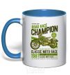 Mug with a colored handle Road Race Champion royal-blue фото