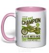 Mug with a colored handle Road Race Champion light-pink фото