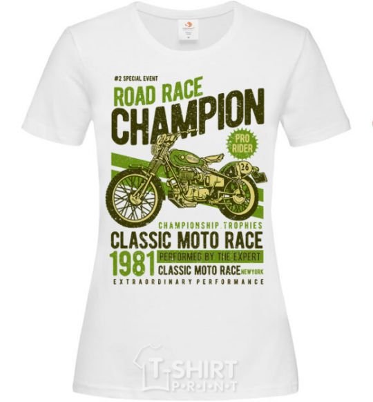 Женская футболка Road Race Champion Белый фото