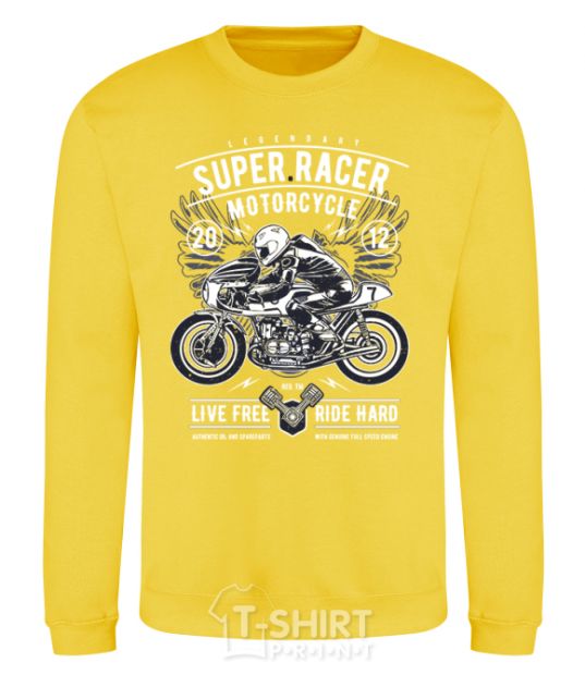 Свитшот Super Racer Motorcycle Солнечно желтый фото
