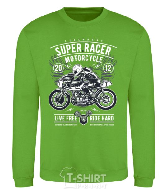 Свитшот Super Racer Motorcycle Лаймовый фото