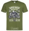 Мужская футболка Super Racer Motorcycle Оливковый фото