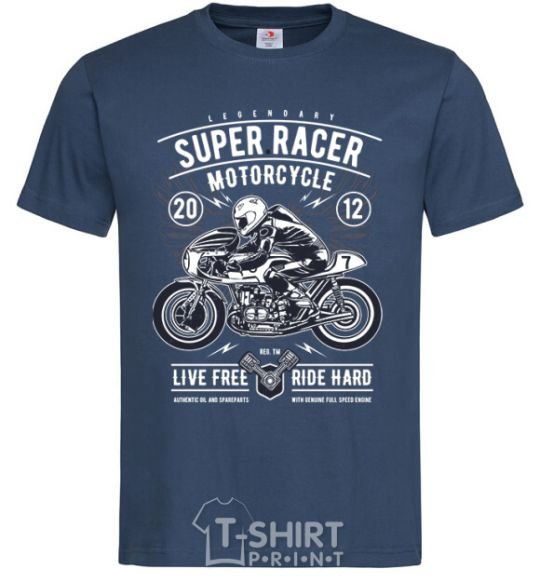 Мужская футболка Super Racer Motorcycle Темно-синий фото