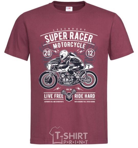 Мужская футболка Super Racer Motorcycle Бордовый фото