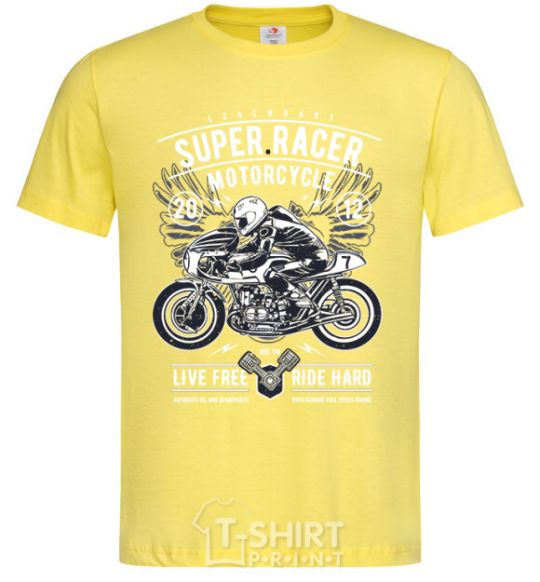 Men's T-Shirt Super Racer Motorcycle cornsilk фото