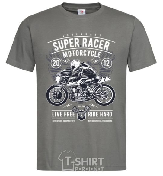 Мужская футболка Super Racer Motorcycle Графит фото