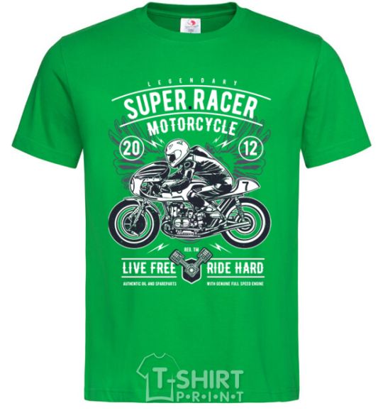 Men's T-Shirt Super Racer Motorcycle kelly-green фото