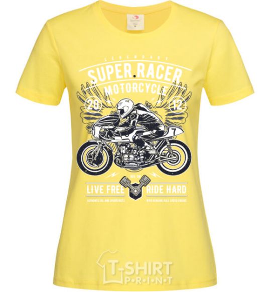 Women's T-shirt Super Racer Motorcycle cornsilk фото