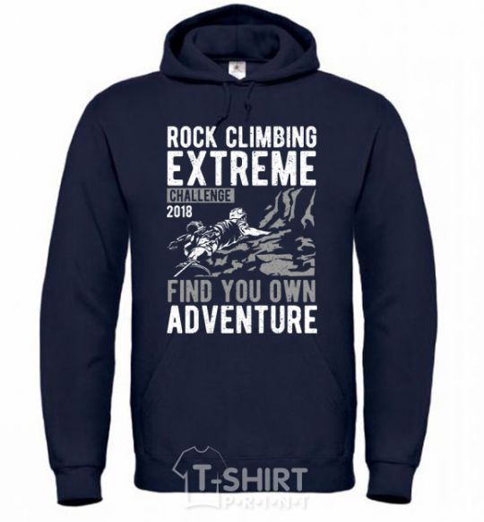 Men`s hoodie Rock Climbing navy-blue фото