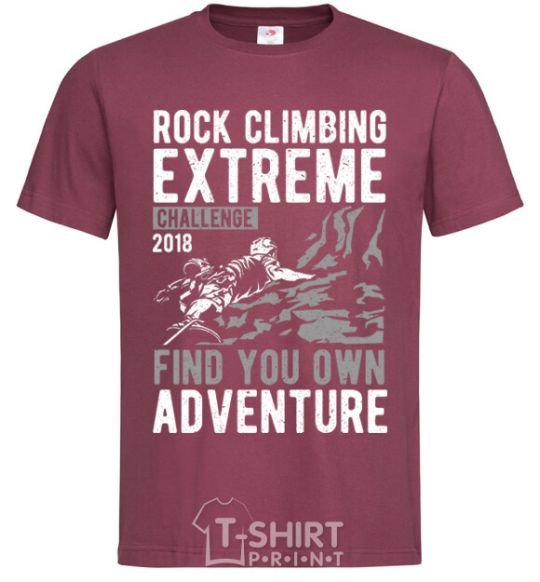 Men's T-Shirt Rock Climbing burgundy фото