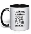 Mug with a colored handle Taekwondo World black фото