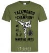 Мужская футболка Taekwondo World Оливковый фото