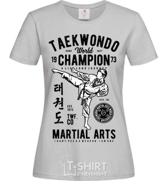 Women's T-shirt Taekwondo World grey фото