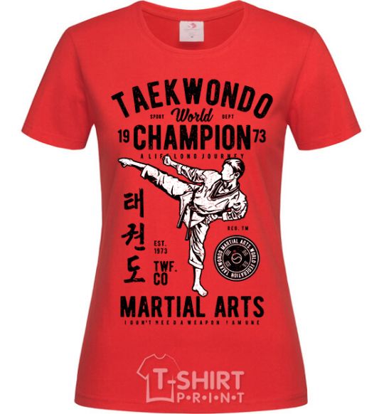 Women's T-shirt Taekwondo World red фото
