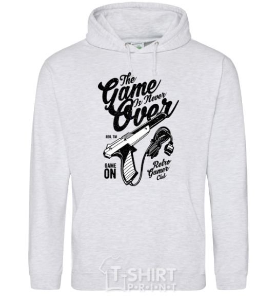 Men`s hoodie The Game Is Never Over sport-grey фото