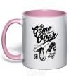 Mug with a colored handle The Game Is Never Over light-pink фото