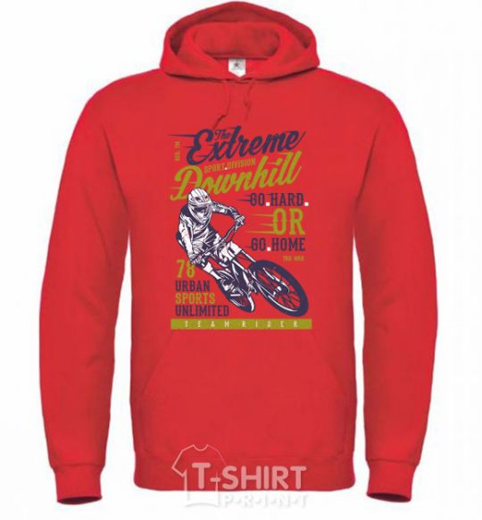 Men`s hoodie The Extreme Downhill bright-red фото