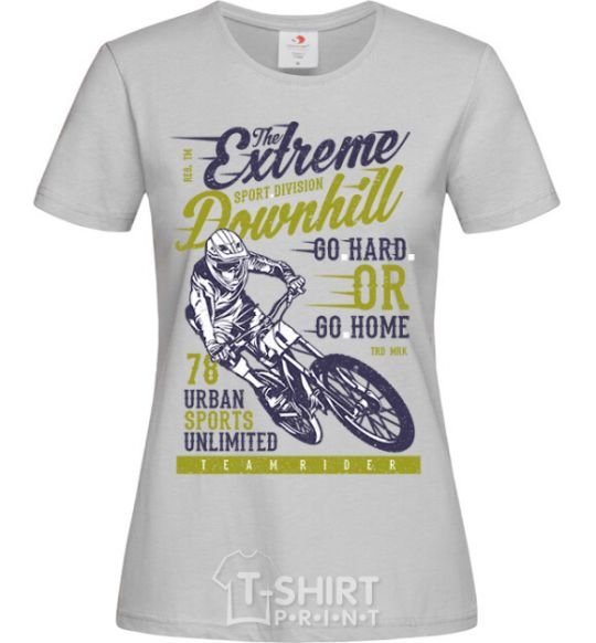 Women's T-shirt The Extreme Downhill grey фото