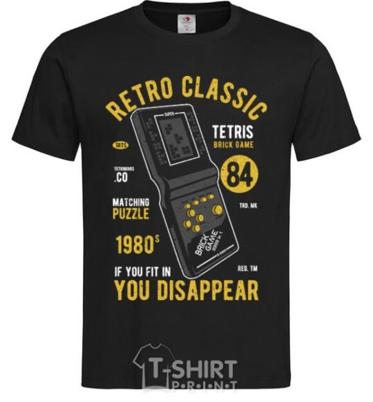 Мужская футболка Tetris Brick Game Черный фото