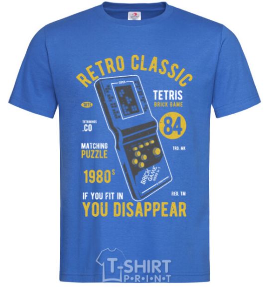Мужская футболка Tetris Brick Game Ярко-синий фото