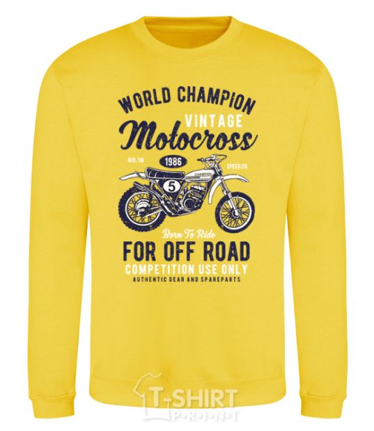 Sweatshirt Vintage Motocross yellow фото