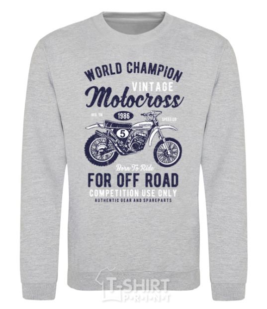 Sweatshirt Vintage Motocross sport-grey фото