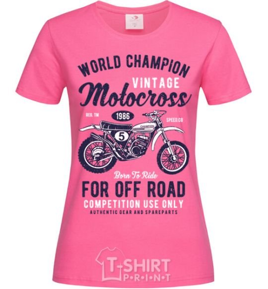 Women's T-shirt Vintage Motocross heliconia фото